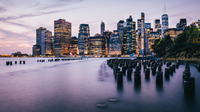 Skyline of Manhatten at Night